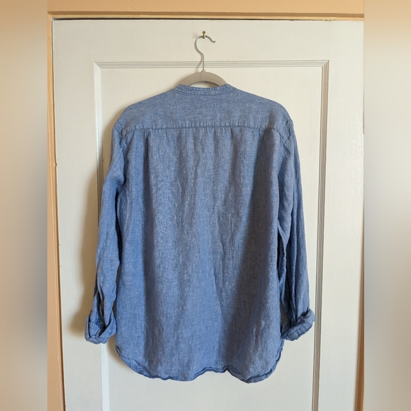 J. Crew Shirts J Crew Baird Mcnutt Irish Linen Band Collar Chambray